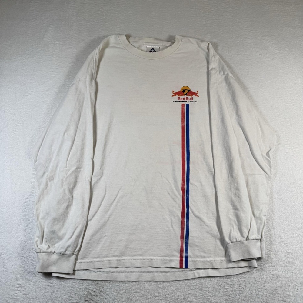 Vintage Red Bull Cheever Racing Shirt Mens XL White IndyCar Long Sleeve Alstyle